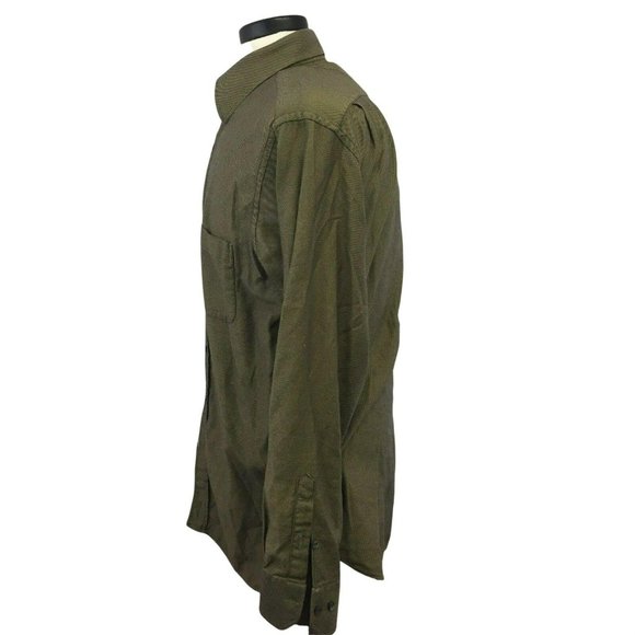 INGRAM Mens Casual Button Shirt L Italian L/S Brown Black Stripe Pocket Large - Picture 9 of 12